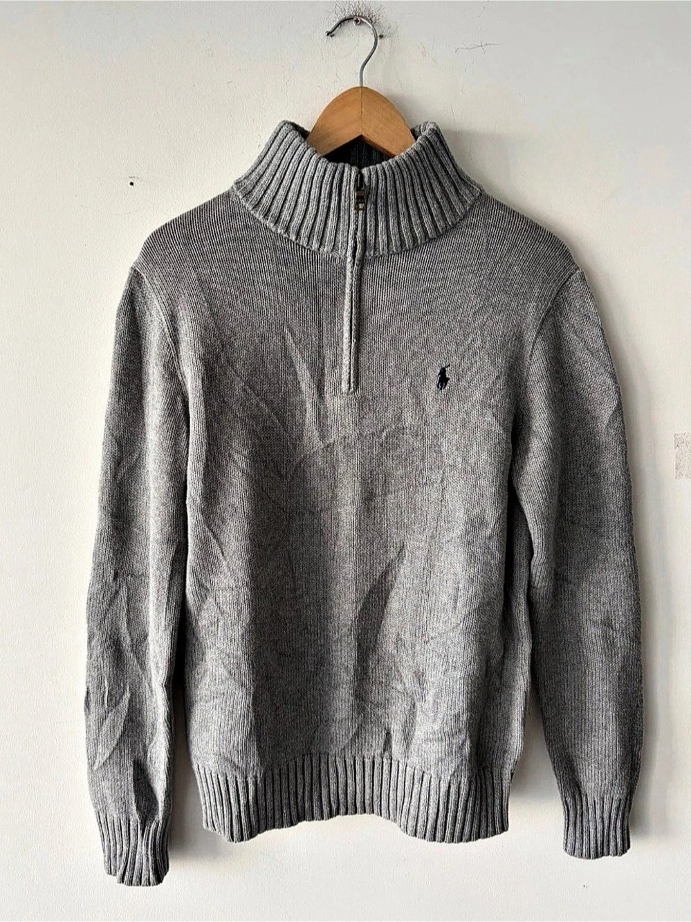 Polo Ralph Lauren Knit Quarter Zip 100% Cotton Sweater Size S NEW